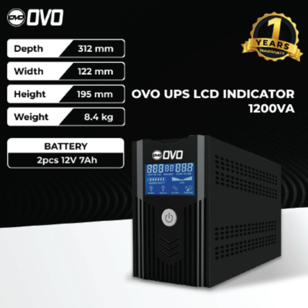 UPS Batam OVO 1200VA LCD Komputer Elektronik