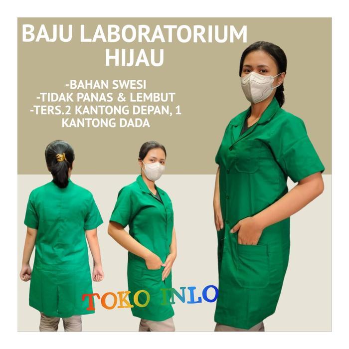 Baju Laboratorium Warna HIJAU/Jas Lab/Baju Lab/Pakaian Lab/Jas Labor - 7XL, LENGAN PANJANG