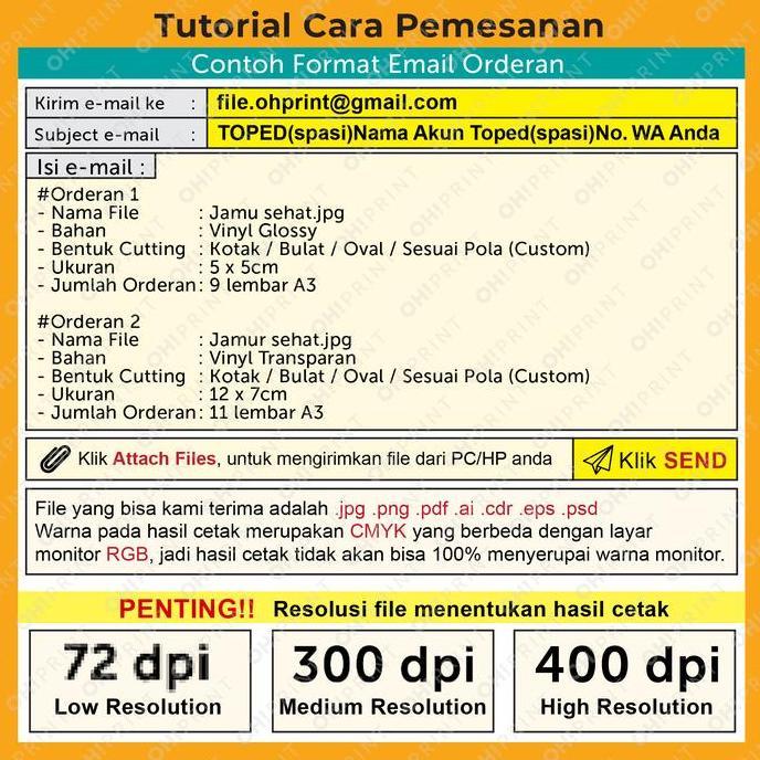 ORI Cetak Stiker Label Vinyl / Transparan A3+ size kecil 4-8 cm2