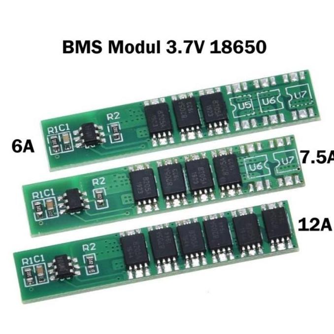 MODUL BMS 1S 6A 7.5A 12A 3.7V 3.7VOLT 4.2V CHARGER PROTECTION BATERAI LION 18650 4D1N