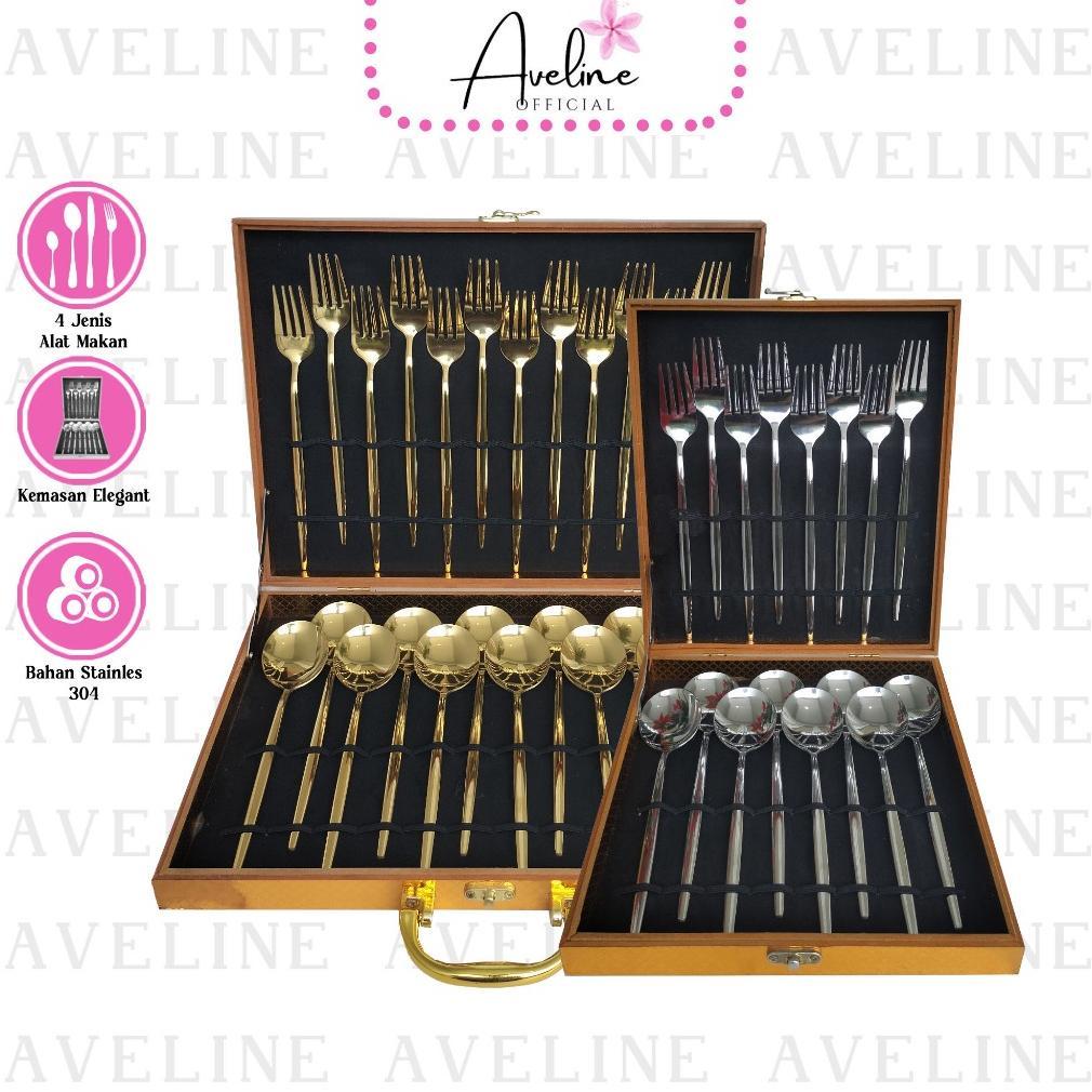 Aveline Sendok Set Sultan / Sendok Gold Stainlees Steel / Sendok Gold Set Mewah Sendok Sultan Set El
