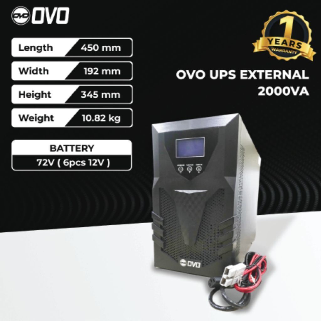 UPS Batam OVO 2000VA External LCD Komputer Elektronik