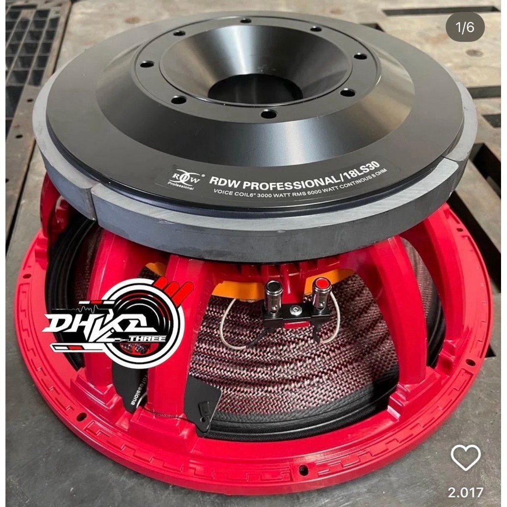 SPEAKER RDW 18” RDW 18L30 CARBON COIL 6 INCH SUBWOOFER ORIGINAL / Speaker Rdw 18” 18Ls30 Carbon Coil