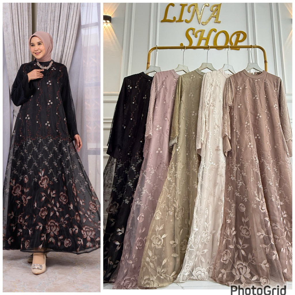 ANAIZA gamis marevi mewah premium kodangan,dress brukat cantik wanita muslimah kekinian