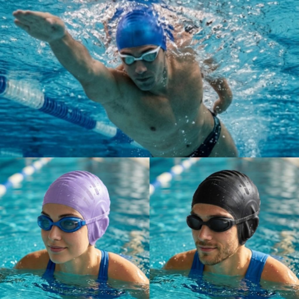 Topi Renang Ear Cap Menutupi Telinga
