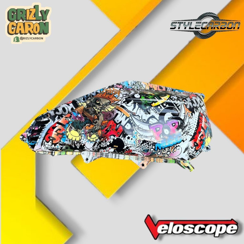 TUTUP FILTER HONDA VARIO 125 TECHNO & 150 LED OLD GEN 1&2 CARBON WTP MOTIF CARTOON/KARTUN
