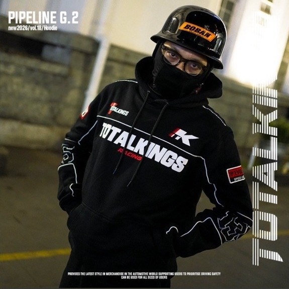 hoody total king original lis putih ready ukuran L
