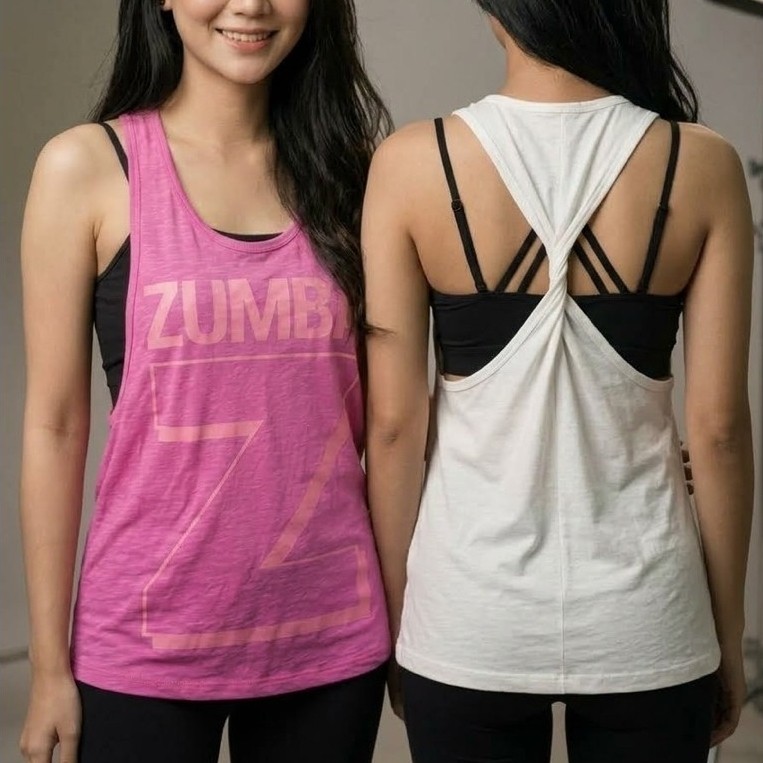 BAJU OLAHRAGA WANITA/ TANKTOP SENAM/ TANKTOP ZUMBA / BAJU GYM/ TOP Z CLR YR DNC FLOOR