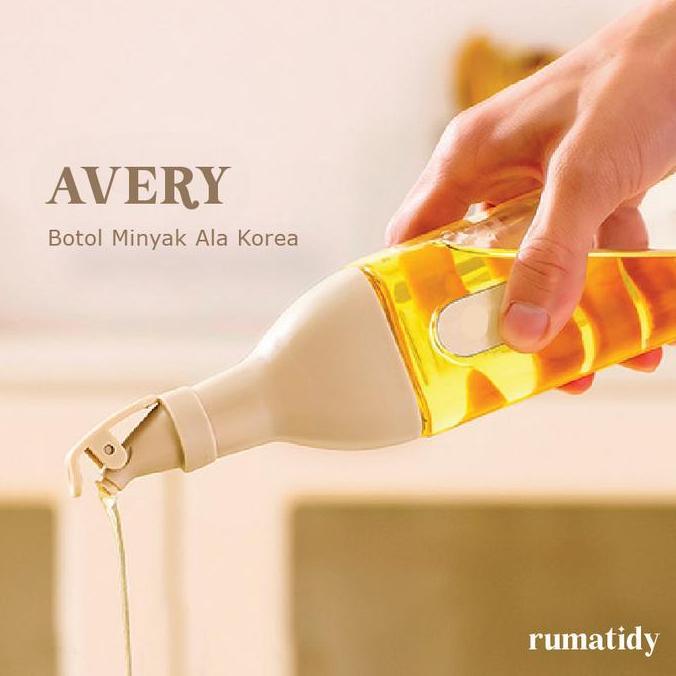 AVERY Botol Minyak Kaca Ala Korea Estetik Wadah Saos dan Kecap dengan Tutup Rapat Oil