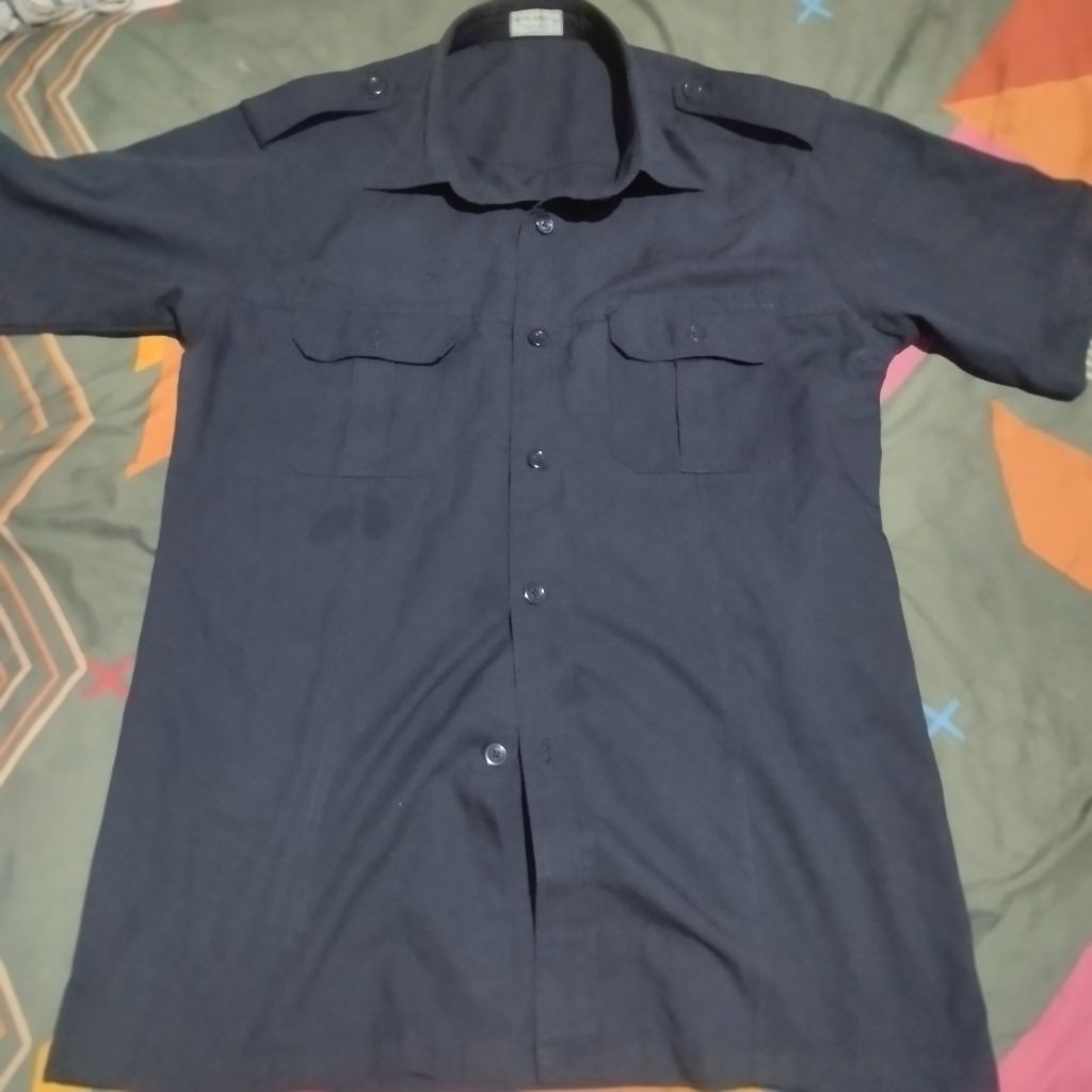 Seragam Kerja Dinas PDH PDL Supir Taxi Security Biru Tebal Butik Pria Wanita Original
