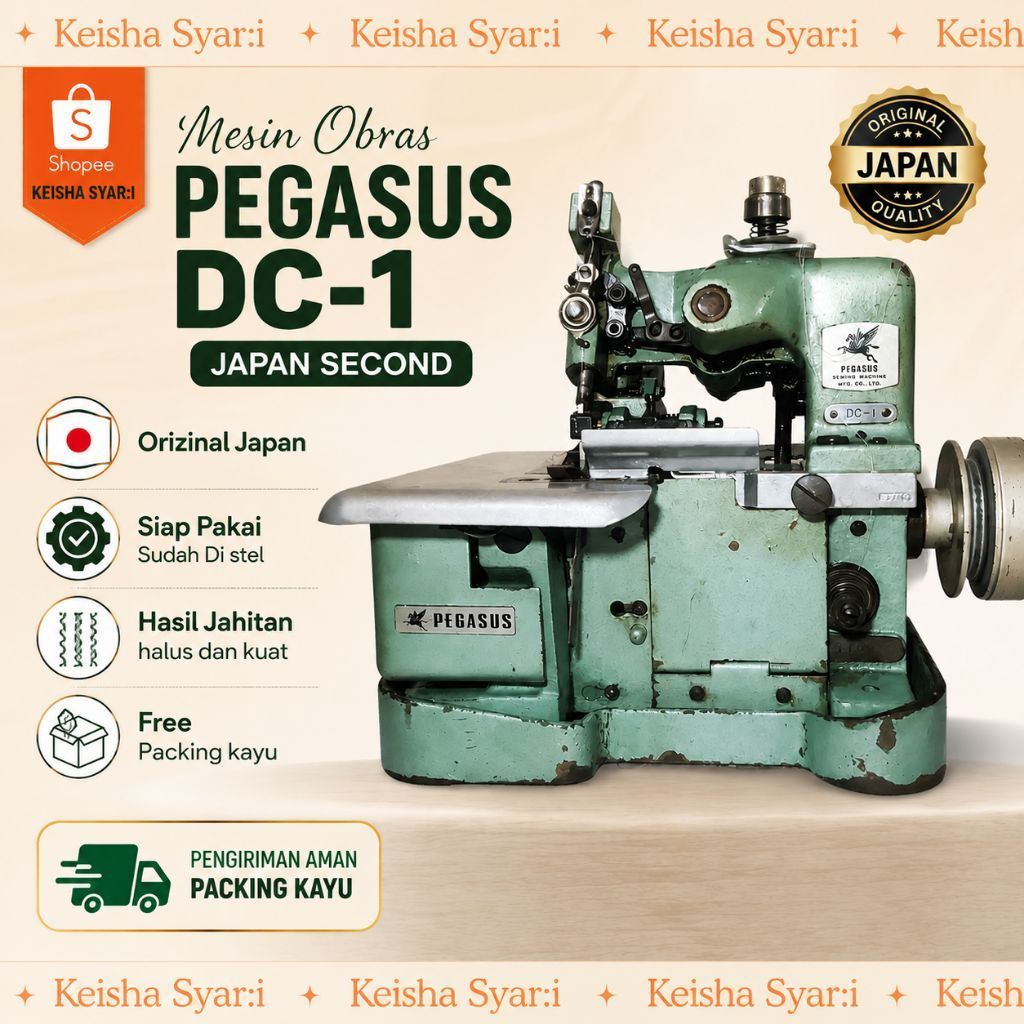 PEGASUS DC-1 JAPAN Original | Mesin Obras Klasik Second Siap Pakai