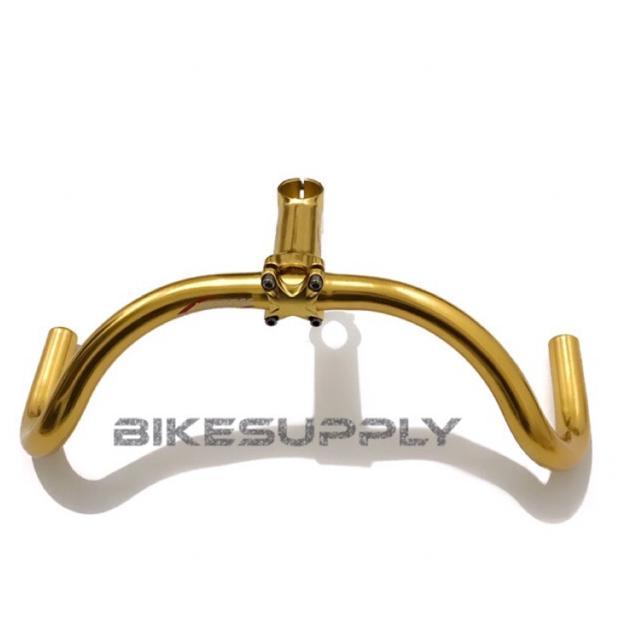 Handlebar Stang Setir Sepeda Rise Trackbar dan Stem Leadtec Gold Standard 25.4 Alloy sepeda