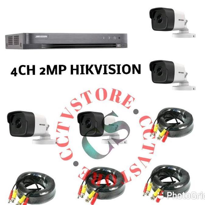 Espio - Paket Cctv 4 Kamera 2Mp Hikvision Colorvu Full Color Paket Cctv 4 Channel 2Mp Hikvision Mala