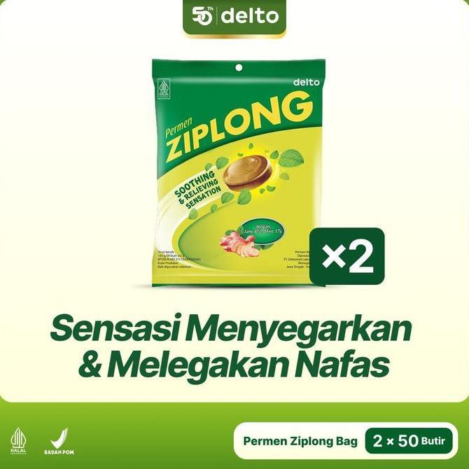 TERLARIS PERMEN ZIPLONG BAG 50 BUTIR - PERMEN MINT LICORICE MELEGAKAN TENGGOROKAN MENYEGARKAN NAFAS 