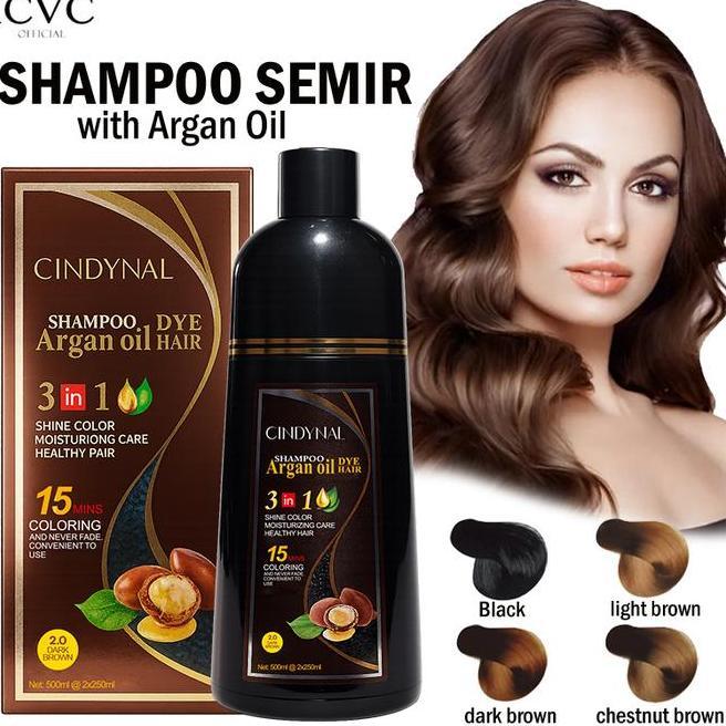Cindynal Mokeru Shampoo Argan Oil Shampoo Semir Pewarna Rambut Ml