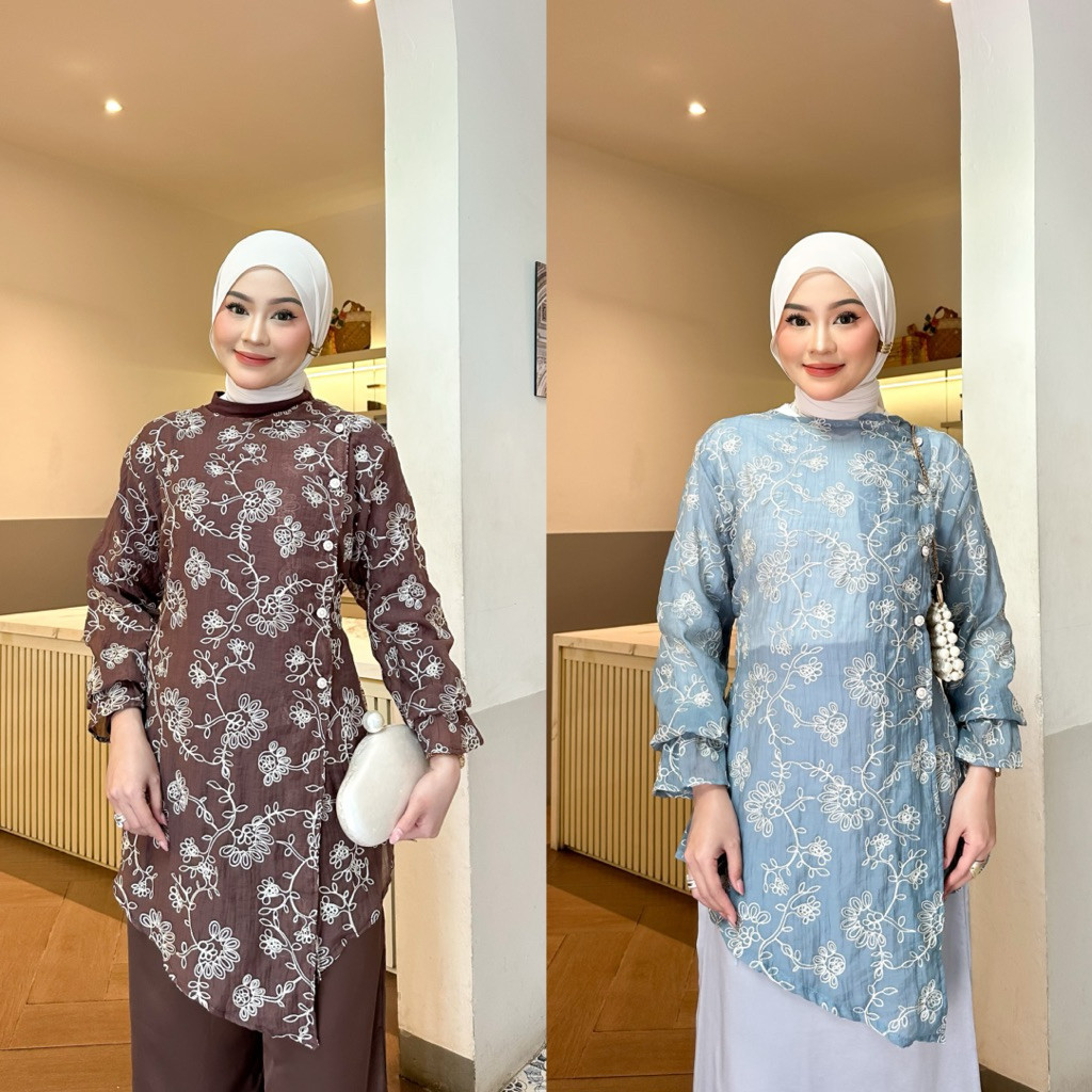 Dezhaf - Kalisa Tunik Tencel / Tunik Tencel Bordir / Tunik kondangan