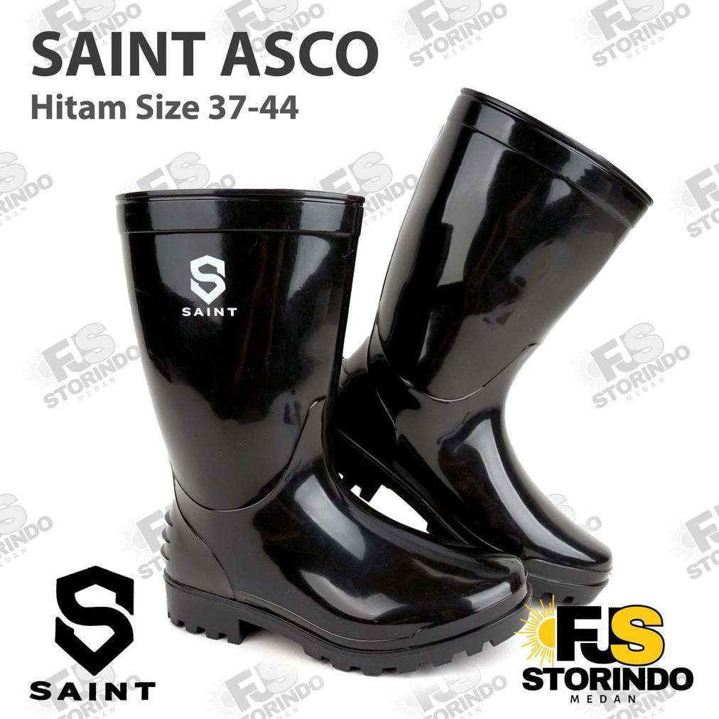 Sepatu Boot Pendek SAINT ASCO Hitam Boots Karet Lentur Anti slip & air Medan, Aceh, Padang, Riau, Ja