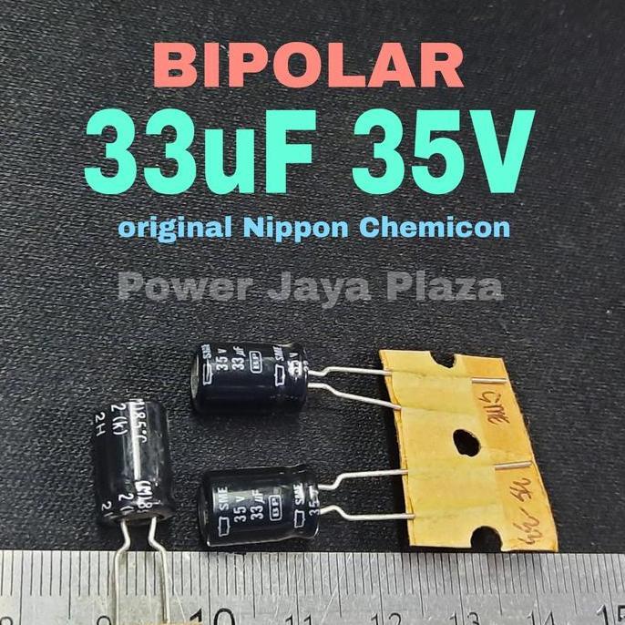 33UF 35V BP BIPOLAR NP NONPOLAR ORIGINAL NIPPON CHEMICON ELCO KAPASITOR PJP79