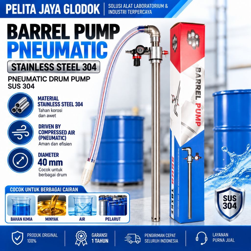 Barrel pump pneumatic stainles 304 pneumatic drum pump sus 304 40mm