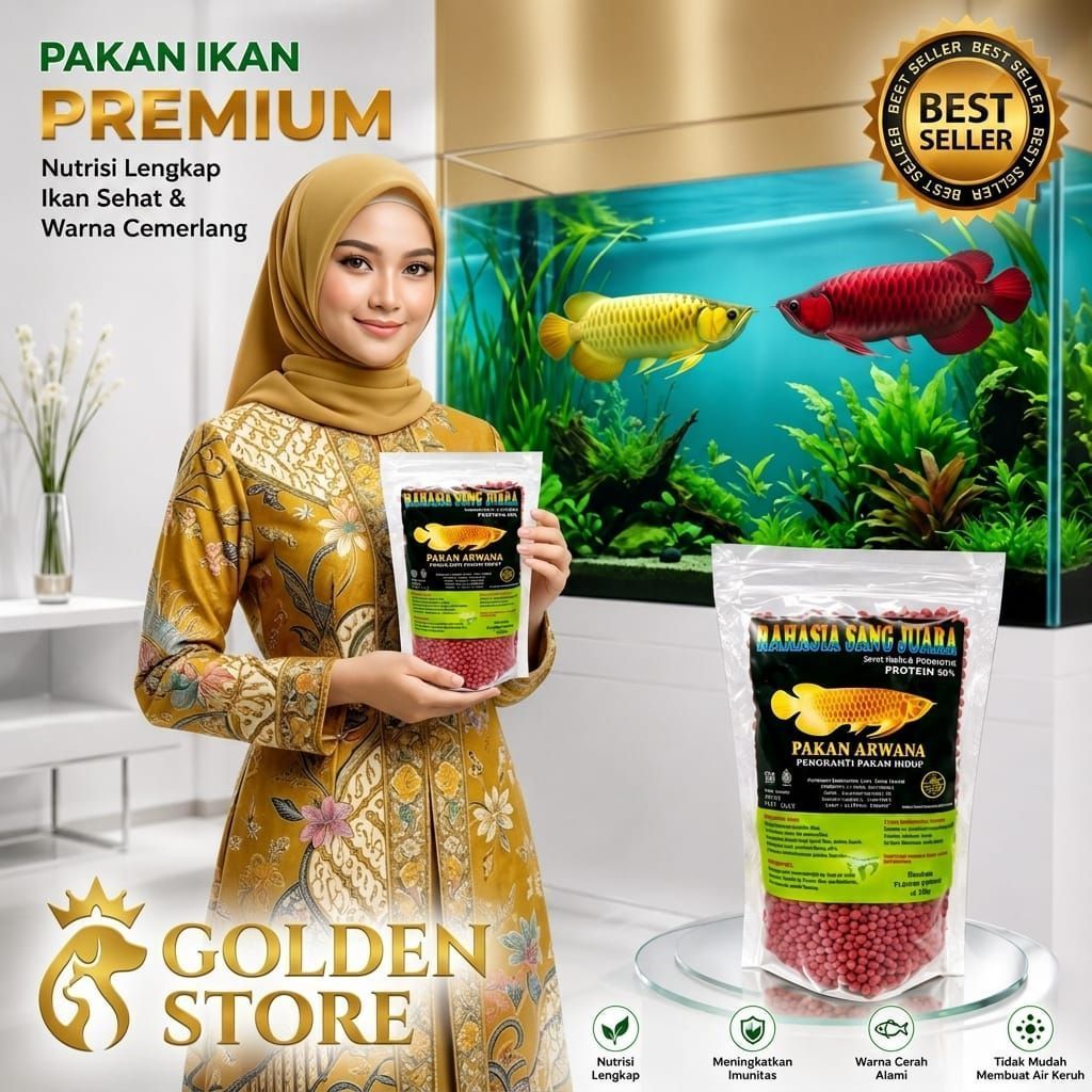 Pelet Ikan ARWANA Kemasan Plastik 100gr Untuk Semua Jeniis ARWANA