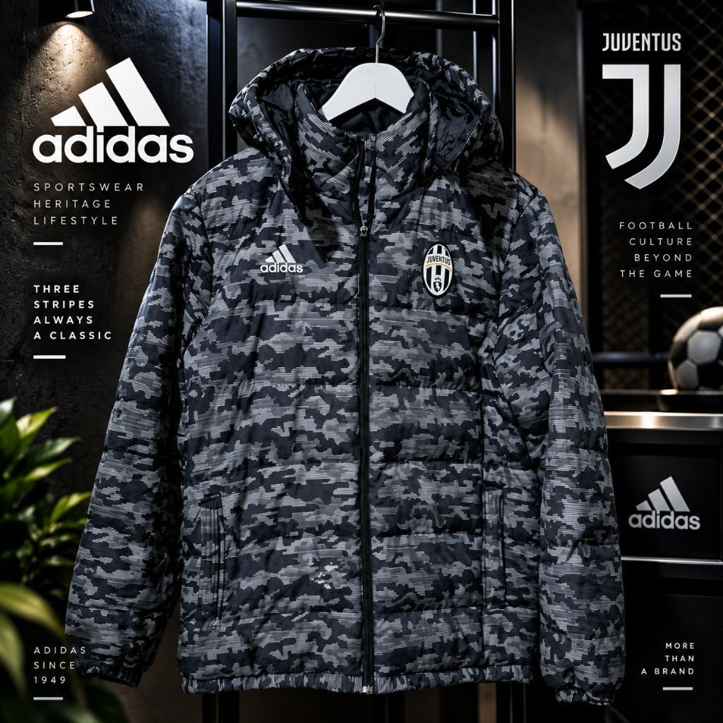 Juventus Adidas Nuptse Puffer Jacket Camo Grey second