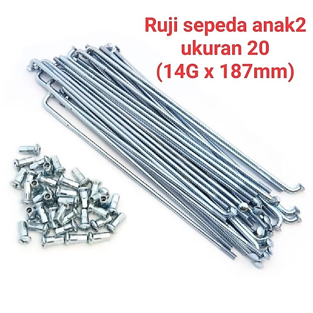 Ruji/jari2/spoke sepeda ukuran 20 ruji jari2 spoke sepeda BMX ruji jari2 spoke sepeda minion minitre