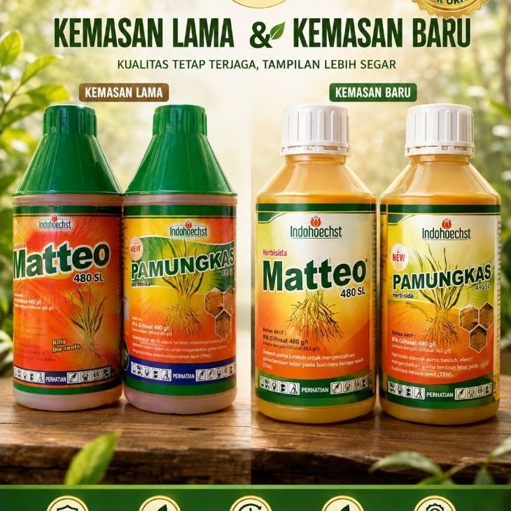 (DISKON) Herbisida Pamungkas 490SL & Matteo 480SL (KEMASAN 1liter)