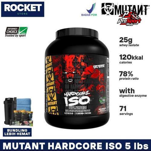 Mutant Hardcore ISO Surge 5 lbs - Gourmet Whey Protein Isolate & Hydrolysate dengan Mini Chocolate C