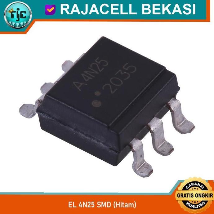 Ic Optocoupler 4N25 Smd Sop-6 Phototransistor Output El4N25 Optoisolator Black Body Original