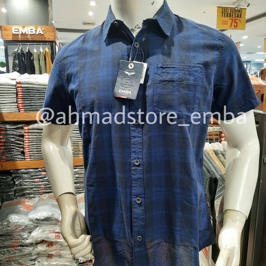 Kemeja Emba original /kemeja pendek motif /kemeja cassual /kemeja katun /emba mall /shoppe mall /emb