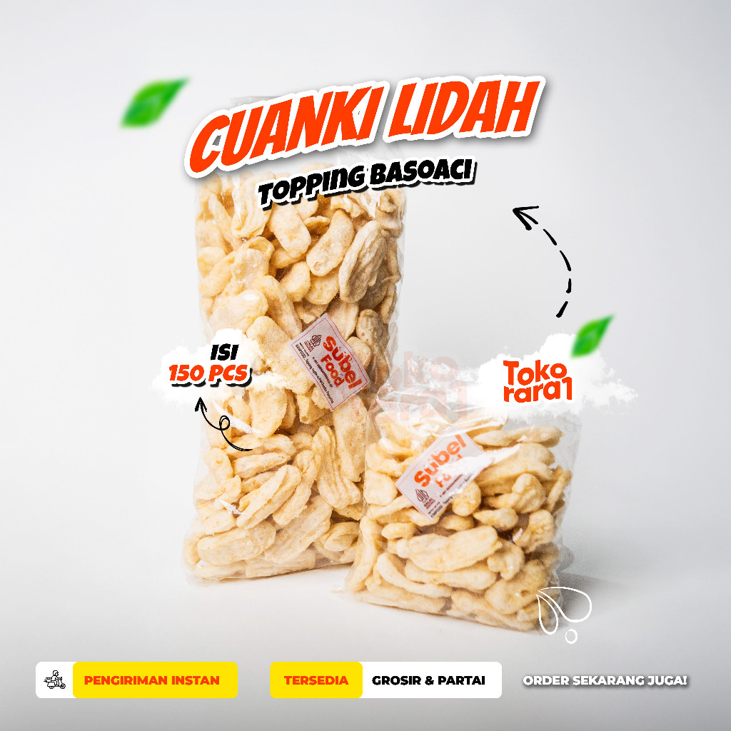 CUANKI LIDAH 150 Biji TOPING BASO ACI CUANKI KERING KHAS GARUT