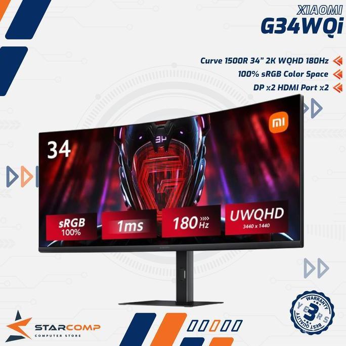 [Goodprice] Xiaomi Mi G34WQi 34" WQHD 2K 180Hz Curved Monitor Ultrawide