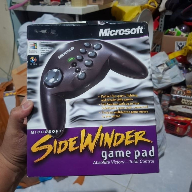 Microsoft Side Winder Game Pad 1997 Vintage PC Controller 15-Pin Game Port CIB Body mulus. Kumplit, 