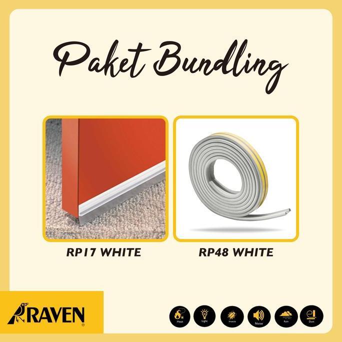 RAVEN Door Seal Bundling RP17 + RP48 White - Penutup Celah Pintu dan Jendela Anti Serangga & Debu