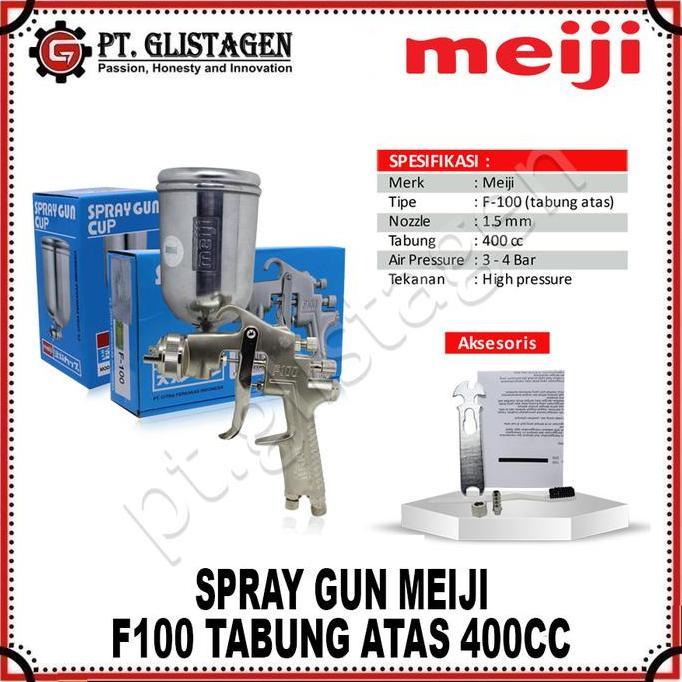 Meiji F100 Mesin Cat Semprot Spray Gun F100 Tabung Atas Meiji Original