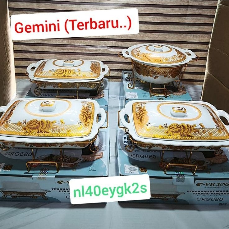 [Packing Kayu] Prasmanan Pesta Keramik VICENZA Set 4 Buah