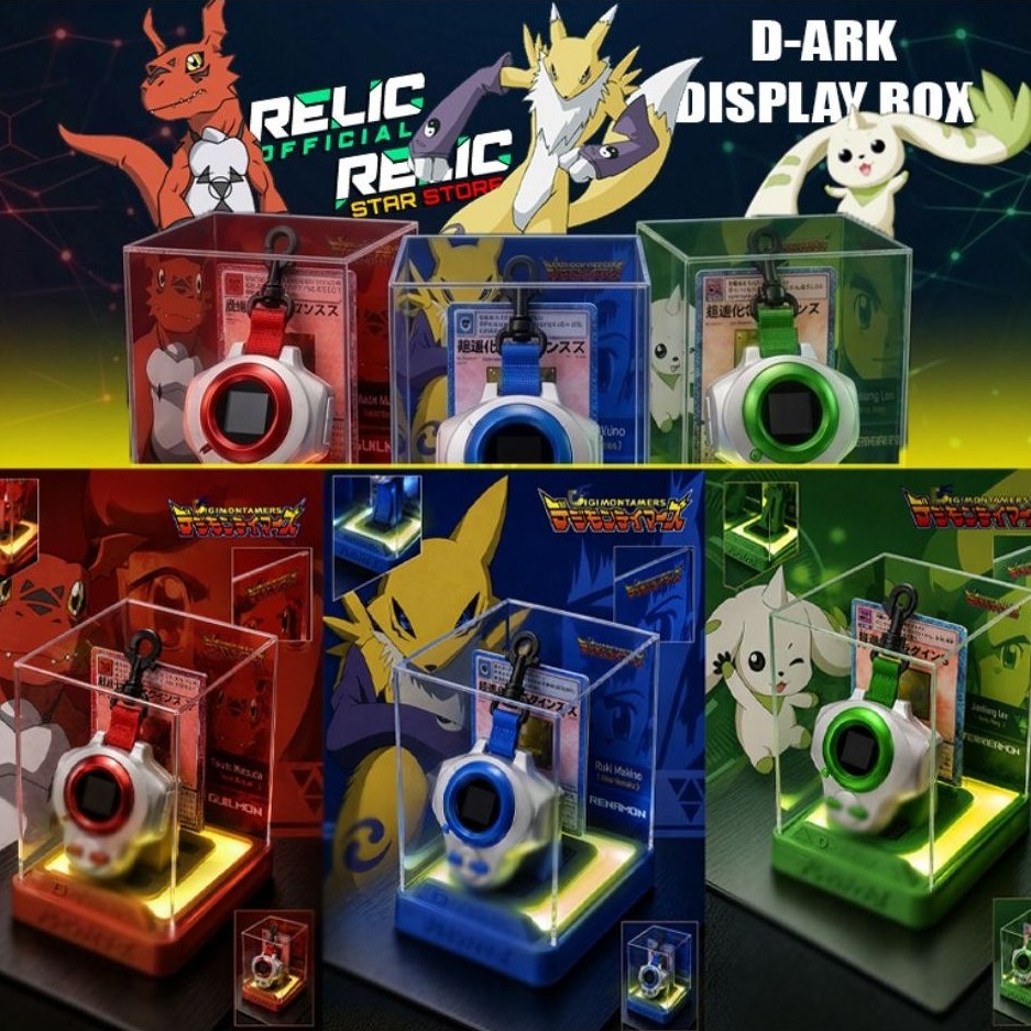 Display Box Digivice D-Ark Digimon Guilmon Renamon Terriermon Anime Kotak pelindung penyimpanan prem