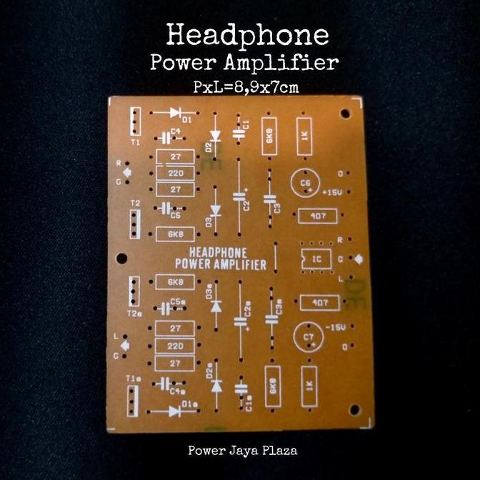 PCB HEADPHONE POWER AMPLIFIER PAKAI IC NE5532 NE 5532 (LOWNOISE) PJP79