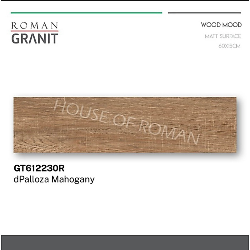 Granit Roman dPalloza Mahogani/Granit Lantai Motif Kayu 15x60/Lantai Kayu Vynil/Roman Granit/dPalloz