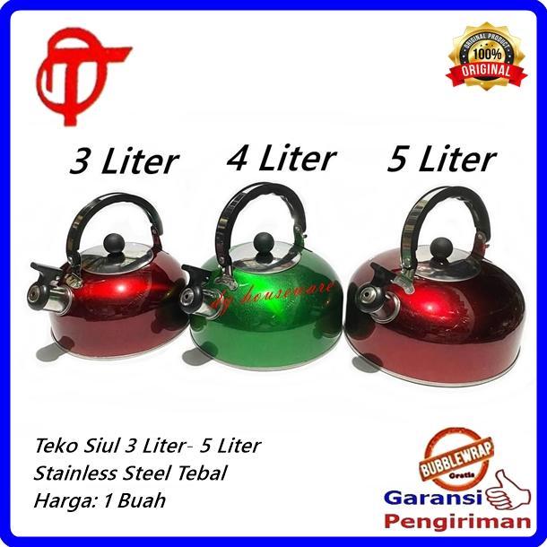 Teko Siul Stainless Steel 5 Liter 4Liter 3 Liter Teko Bunyi Stainlis Warna Warni ( Harga 1 Buah )