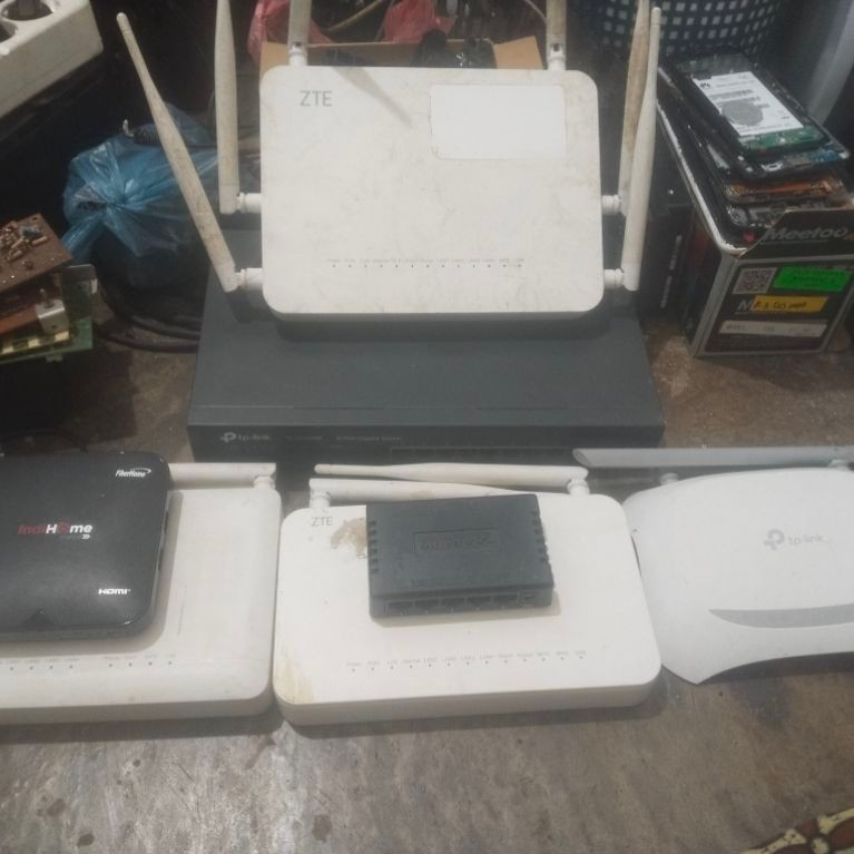 router zte f670 premium, ztef670l ztef609 tp LINK 8 PORT ROUTER TP LINK SET TOP BOX INDIHOME FIBER H