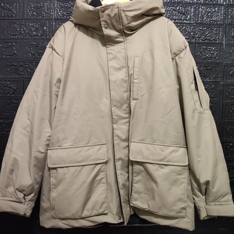 GU Active Uniqlo Heat Padded Lined Winter Jacket krem