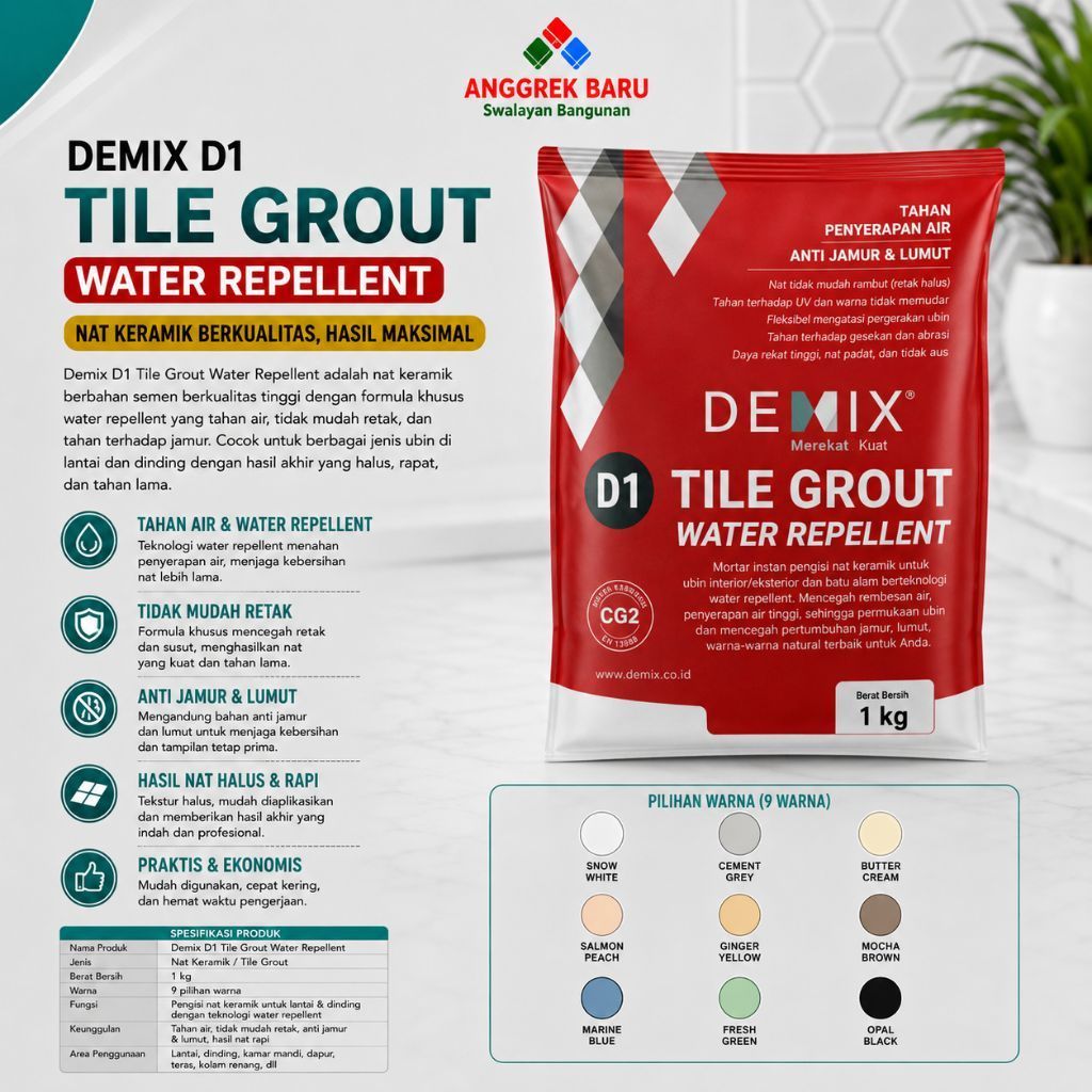 OKER DEMIX D1 TILE GROUT 1 KG