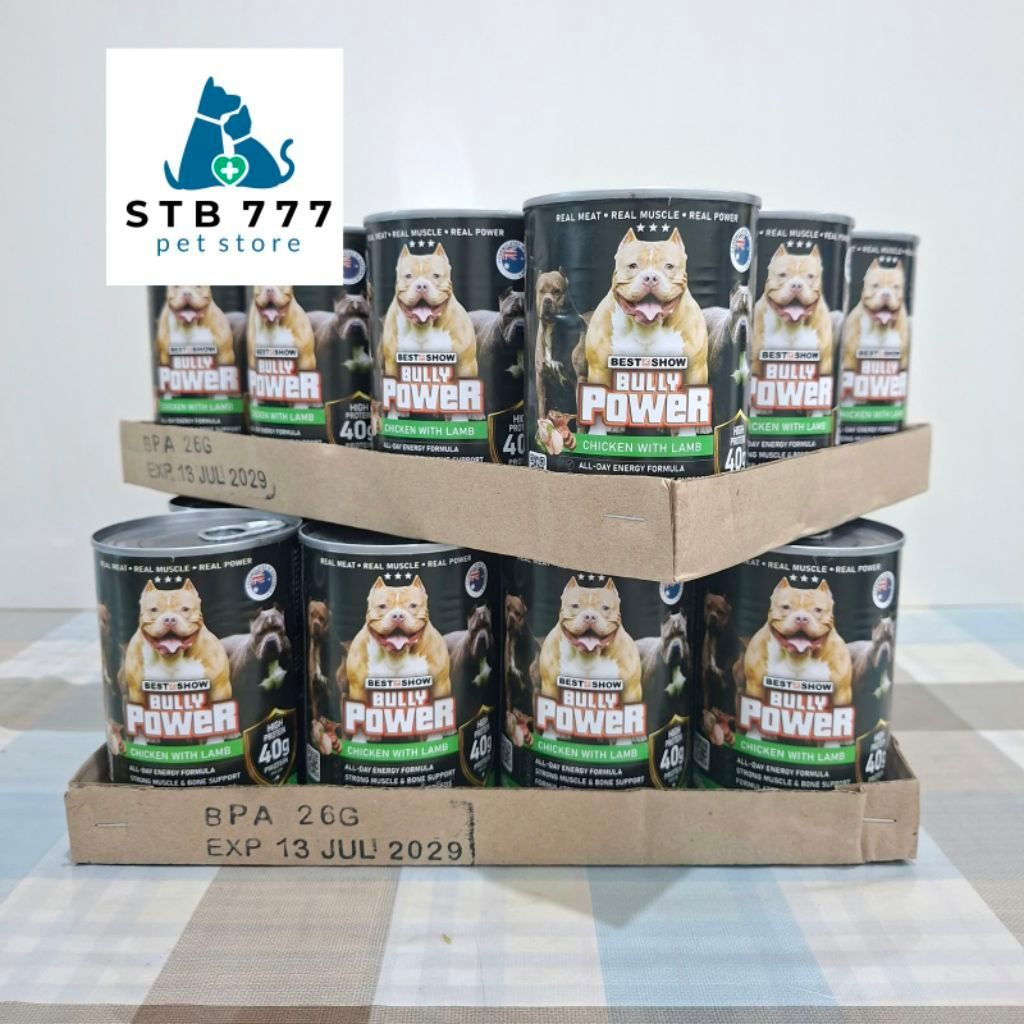 BULLY POWER  Wet Food 400gr isi 12 & 24 Adult  -makanan basah anjing bully
