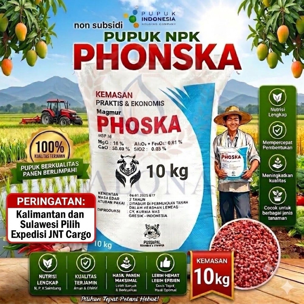 Pupuk PHONSKA Kemasan 10 kg, Pupuk NPK PHONSKA, Pupuk NPK PHOSKA