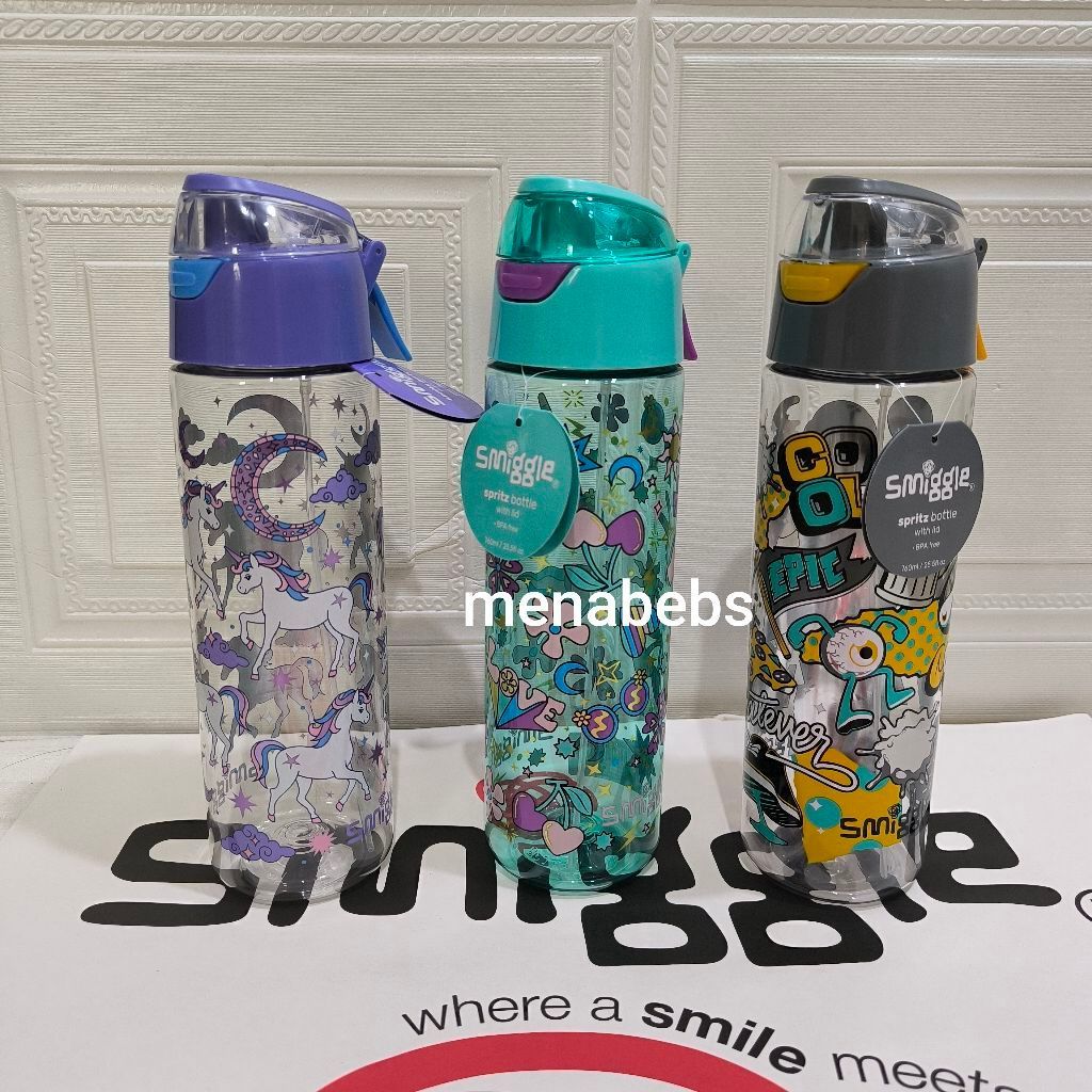 Smiggle Bottle Spritz Lid Thrive Fruits Ice Cream / Amaze / Alert Original