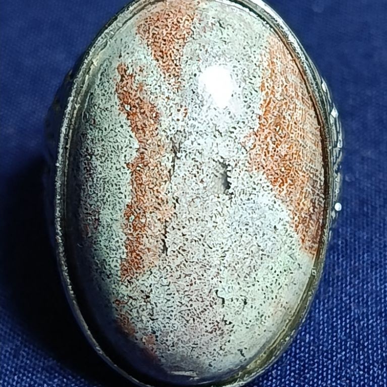 Natural Agatized Coral, BLUE RED / Batu Teratai, BIRU MERAH, 2