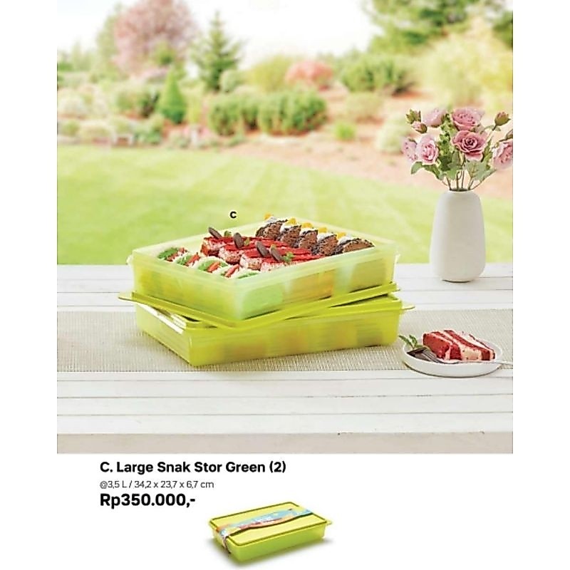 Large Snack Stor Hijau 3,5L / Mosaic Snack Stor 2,9L Tupperware