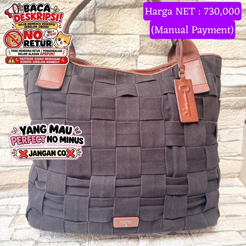938# NET-Preloved Fossil Emerson Tote Kanvas