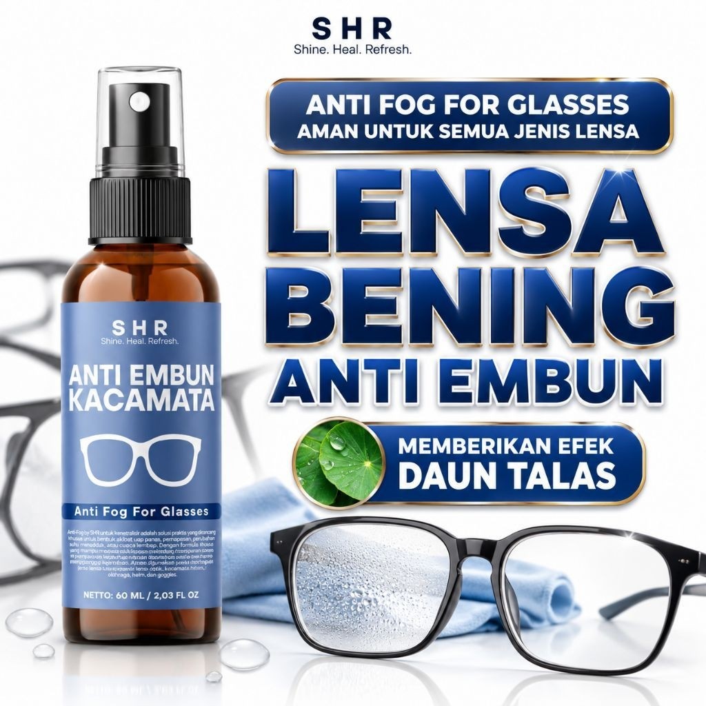 S H R by SHORE - Anti Fog Kacamata, Membuat Lensa Kacamata Menjadi Tahan dari Embun Efek Daun Talas